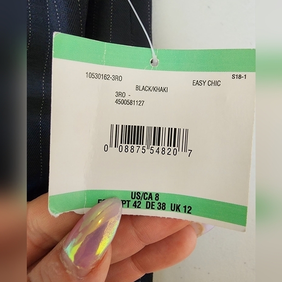 Kasper Women's Sleeve Black Pin Striped Dress Size 8. - Picture 6 of 8